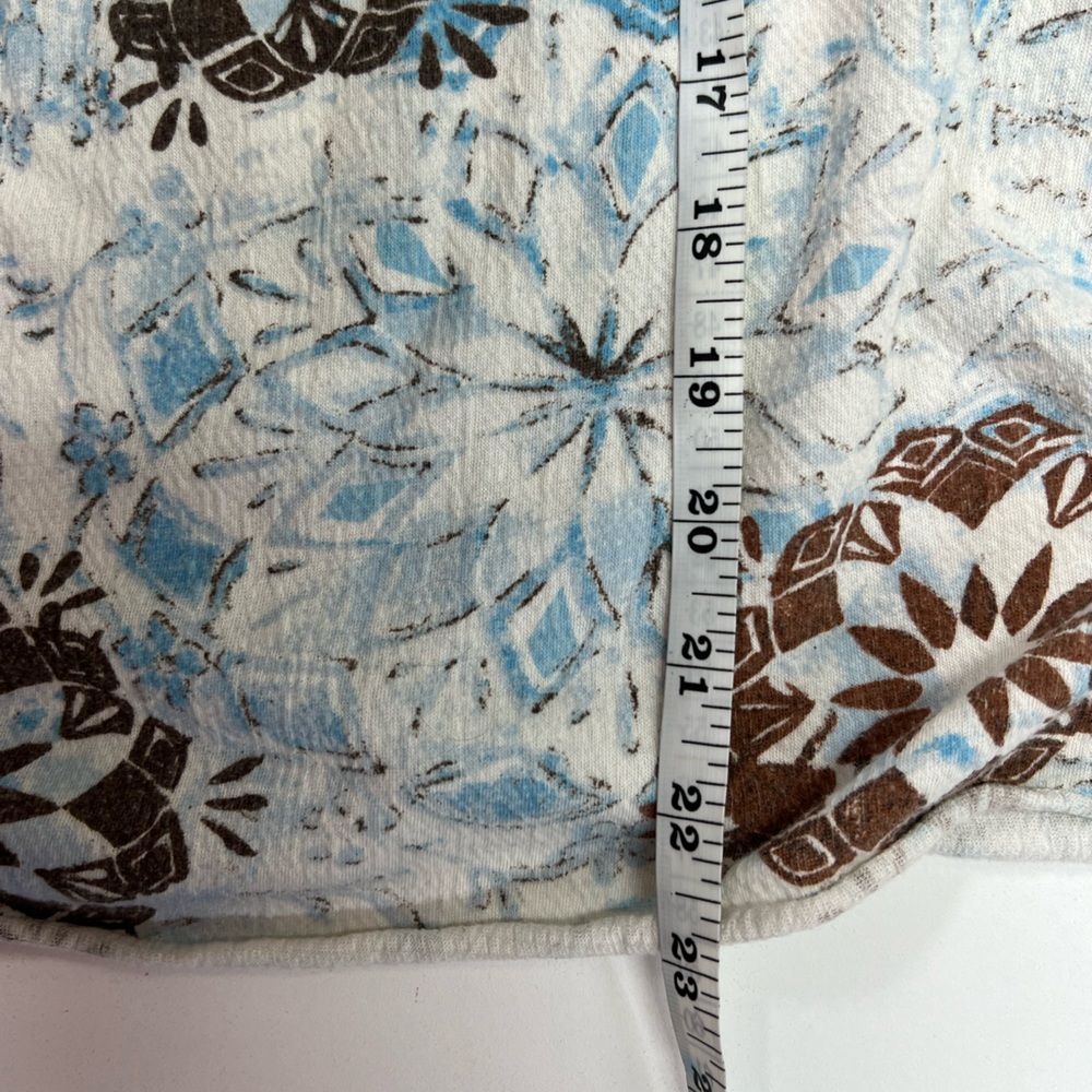 Y2K Early 2000s Boho Top Blue and Brown with Crochet Detail - Picture 6 of 7